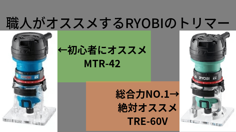 職人がオススメするRYOBIのトリマーを紹介“MTR-42とTRE-60V”｜DIY熱中教室
